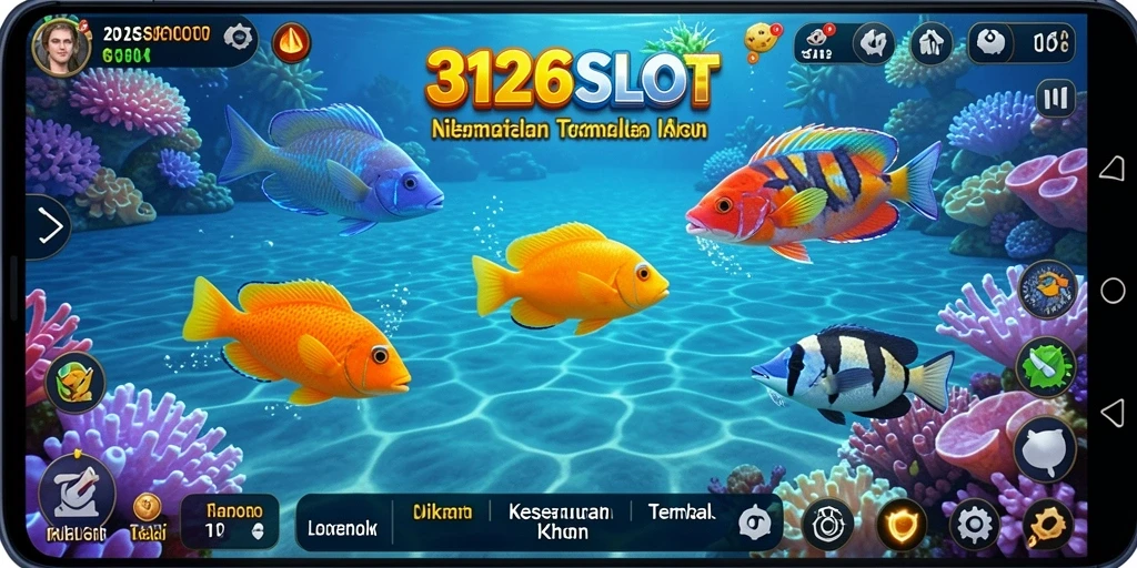 Screenshot gameplay menarik 3126SLOT dengan ikan dan senjata beragam.