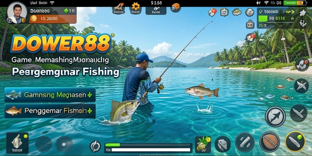 Screenshot DOWER88 menampilkan gameplay memancing yang menarik dan menantang.