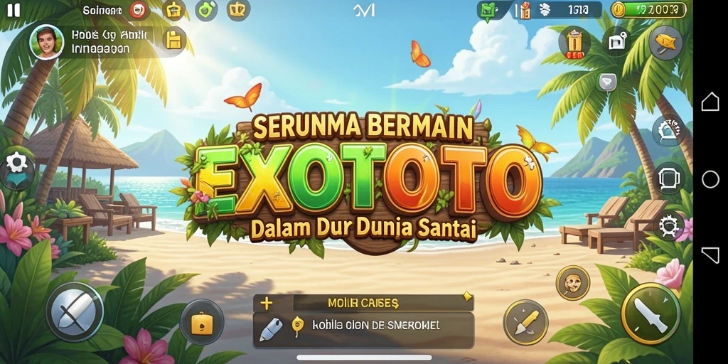 Screenshot gameplay EXOTOTO yang menampilkan karakter lucu dan warna-warni.