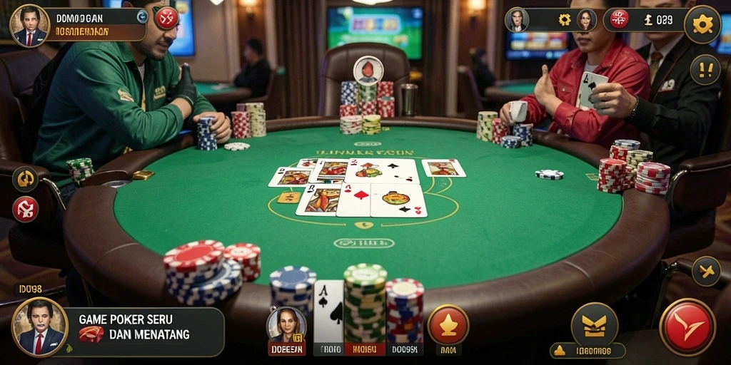 Tampilan gameplay seru dari permainan poker di ID098.