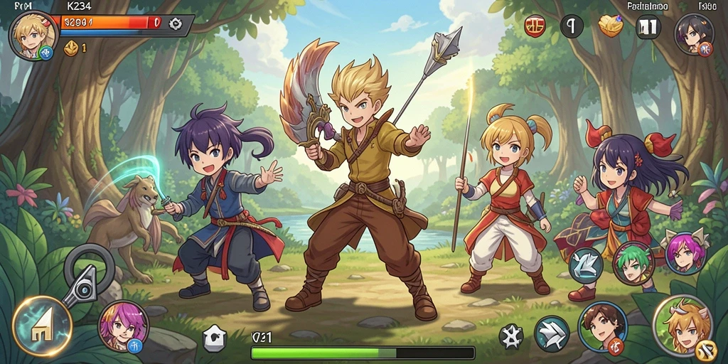 Tampilan gameplay K234 yang penuh aksi dan karakter anime yang menarik.