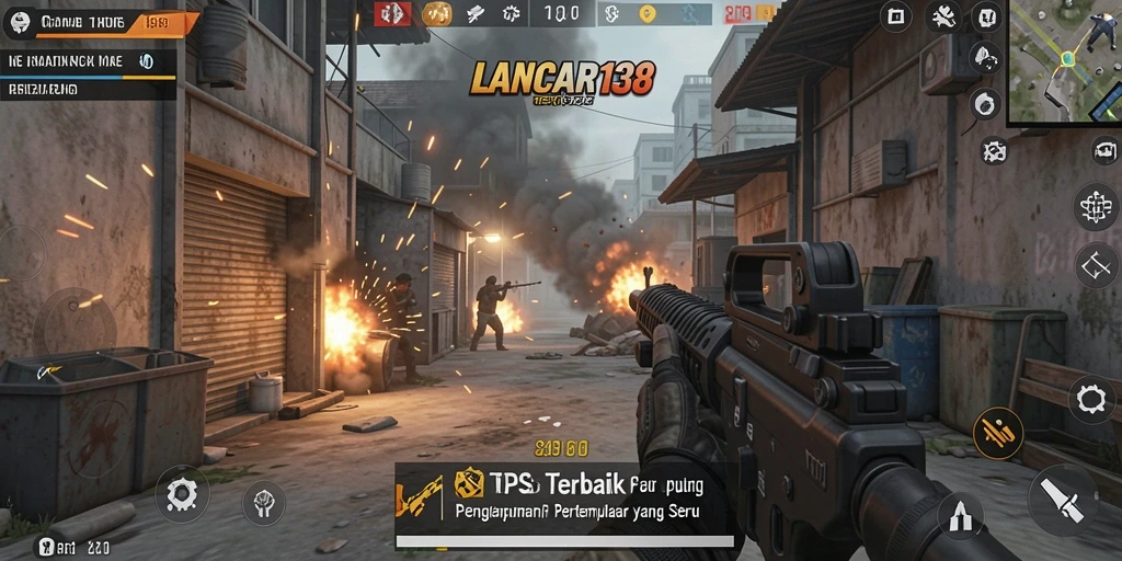 Tampilan gameplay seru LANCAR138 dalam pertempuran TPS yang mendebarkan.