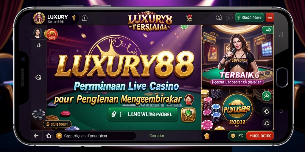 Tampilan gameplay LUXURY88 dengan dealer live dan suasana kasino.