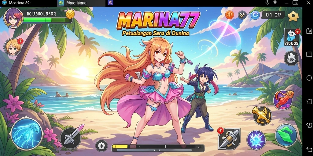 Tampilan gameplay MARINA77 dengan karakter anime yang memukau.