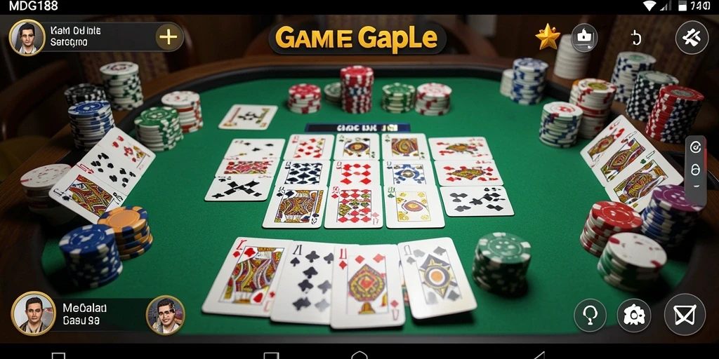 Tampilan antarmuka gameplay Gaple MDG188 yang menarik.