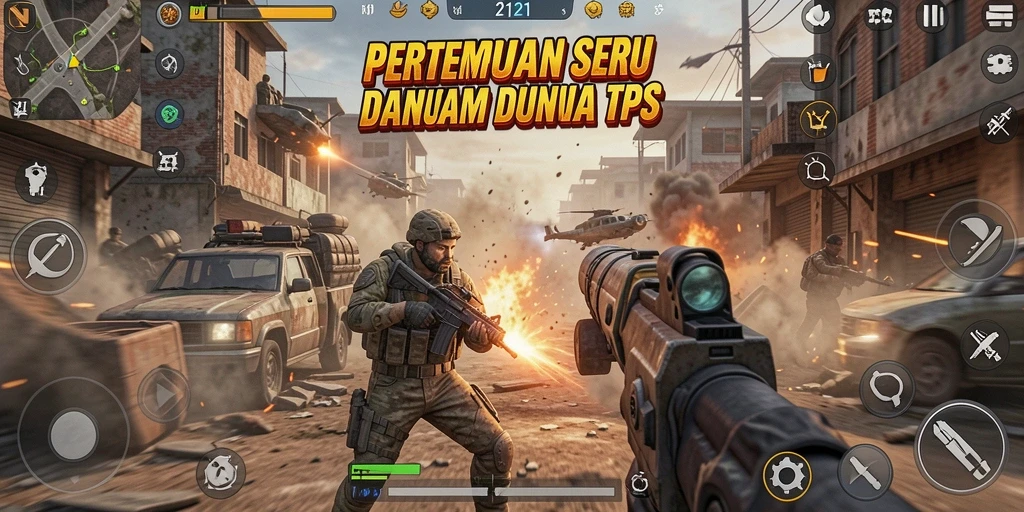 Screenshot MPO2121 menampilkan aksi pertempuran yang mendebarkan di medan tempur TPS.
