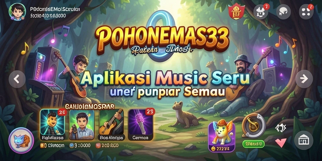 Tampilan gameplay seru dari POHONEMAS33 saat bermain musik.