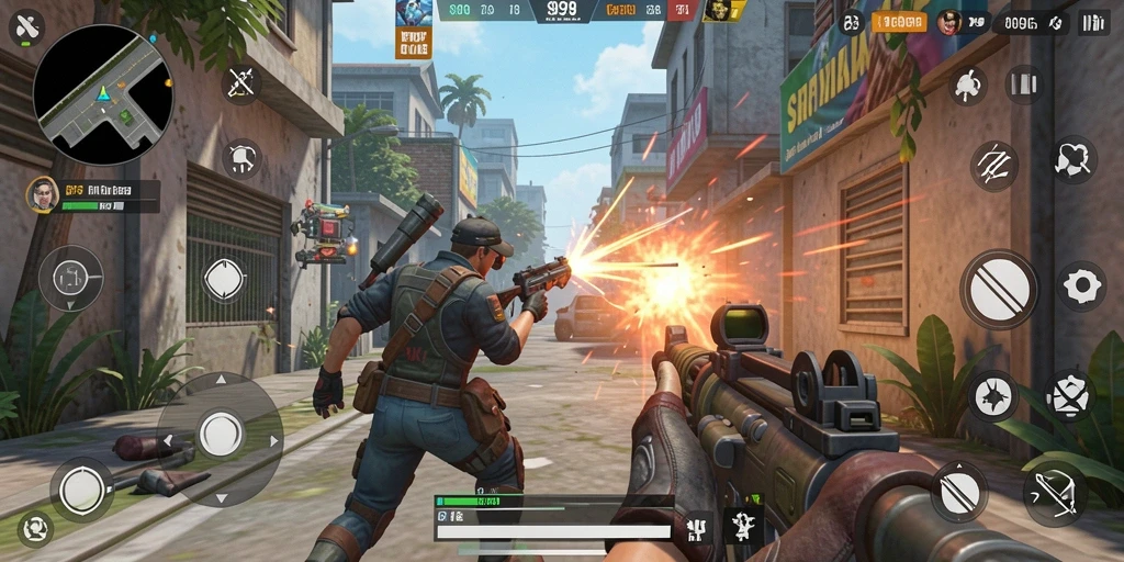 Gameplay seru SR996 dengan aksi menembak yang mendebarkan.