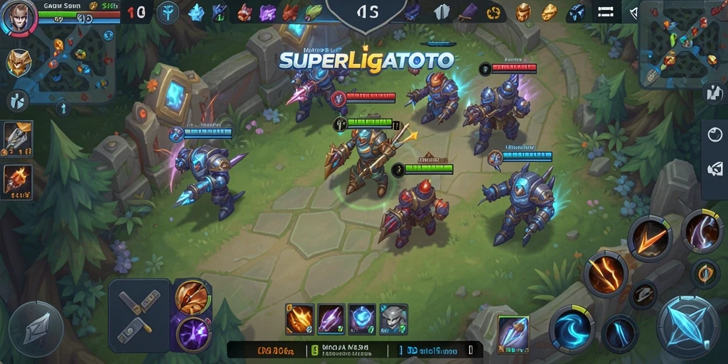 Tampilan menarik dari gameplay SUPERLIGATOTO di arena pertarungan.